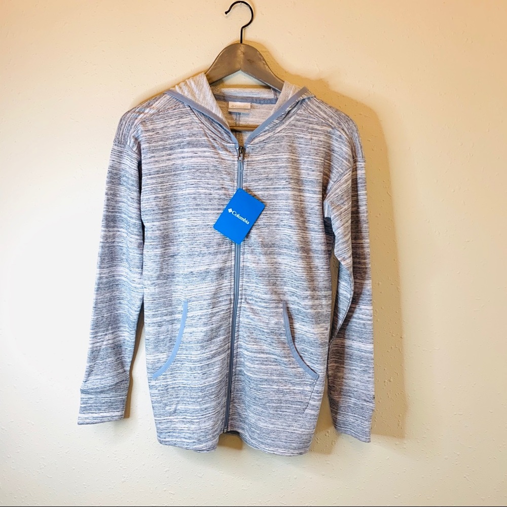 Columbia Baldon Springs Blue White Zip Women’s Hoodie Size XS NWT